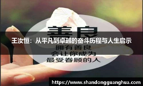 王汝恒：从平凡到卓越的奋斗历程与人生启示